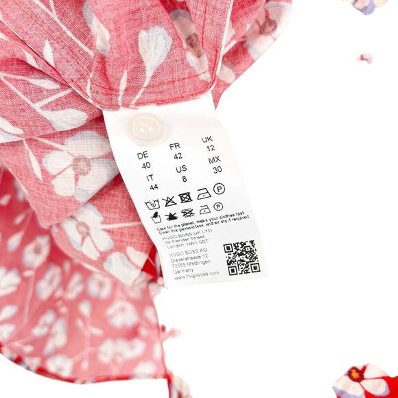 Boss Hugo Boss Dango Floral Mini Dress Tiered Red Blue Size 8 NEW with tags! - Picture 6 of 9